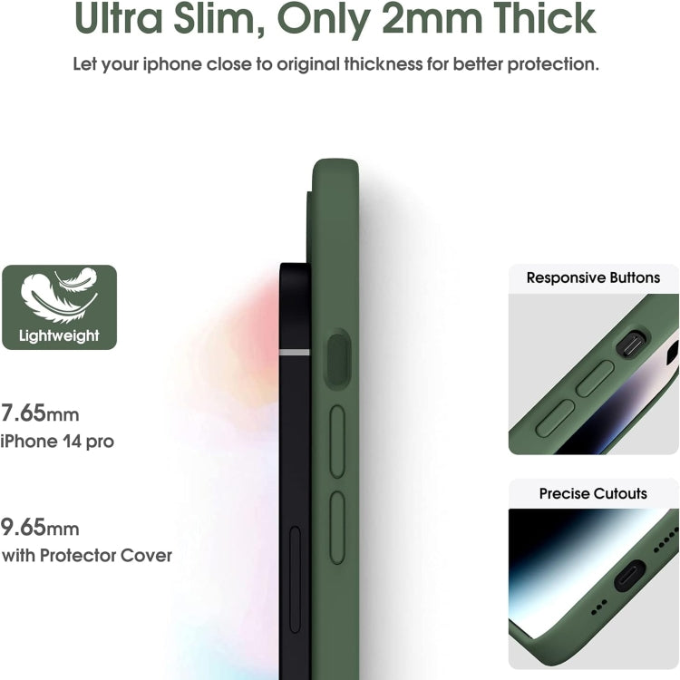 For iPhone 16 Plus Microfiber Liquid Silicone Shockproof Phone Case(Dark Green) - iPhone 16 Plus Cases by buy2fix | Online Shopping UK | buy2fix