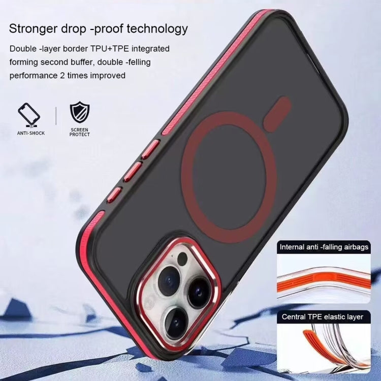 For iPhone 15 Plus Two-color Frosted MagSafe Magnetic Phone Case(Red) - iPhone 15 Plus Cases by buy2fix | Online Shopping UK | buy2fix