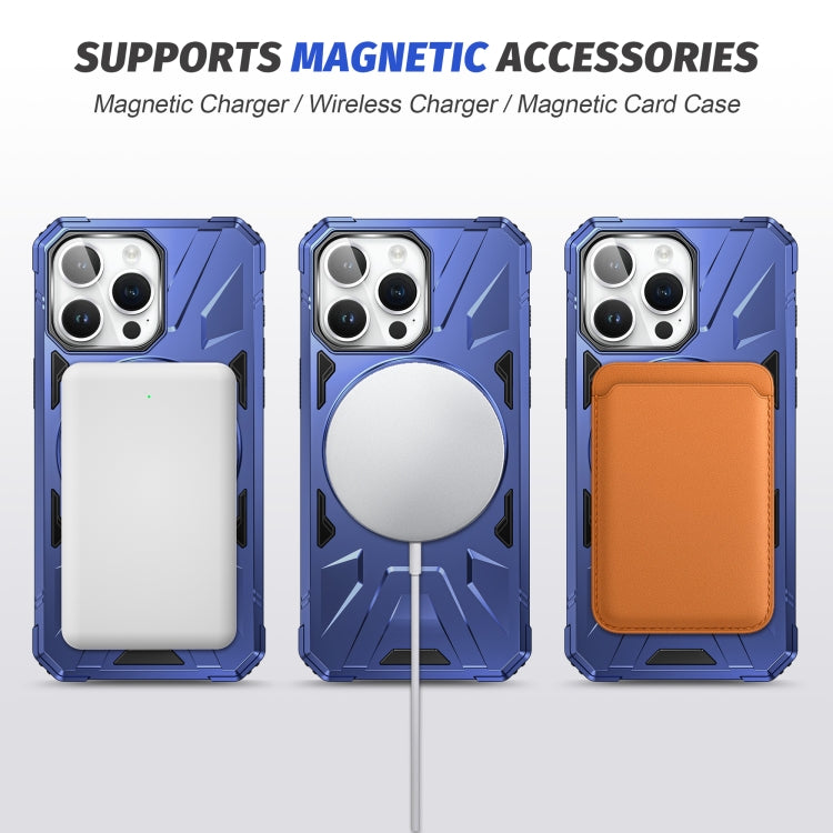 For iPhone 15 Plus MagSafe Magnetic Shockproof Phone Case with Ring Holder(Navy Blue) - iPhone 15 Plus Cases by buy2fix | Online Shopping UK | buy2fix