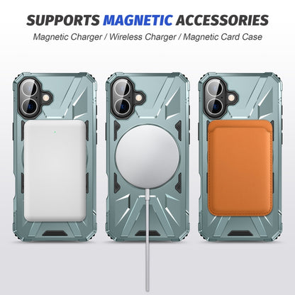 For iPhone 16 Plus MagSafe Magnetic Shockproof Phone Case with Ring Holder(Green) - iPhone 16 Plus Cases by buy2fix | Online Shopping UK | buy2fix