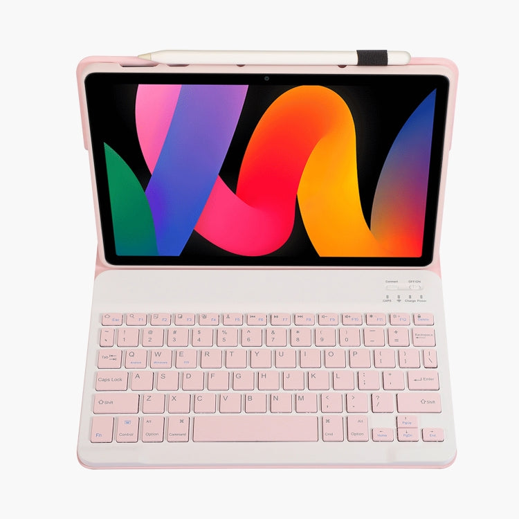 For Xiaomi Redmi Pad SE 11 inch A0N9 Lambskin Texture Ultra-thin Detachable Bluetooth Keyboard Leather Case(Pink) - Others Keyboard by buy2fix | Online Shopping UK | buy2fix