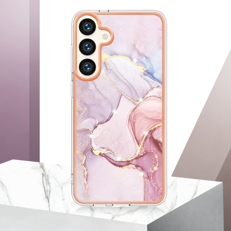 For Samsung Galaxy S24+ 5G Electroplating Marble Dual-side IMD Phone Case(Rose Gold 005) - Galaxy S24+ 5G Cases by buy2fix | Online Shopping UK | buy2fix