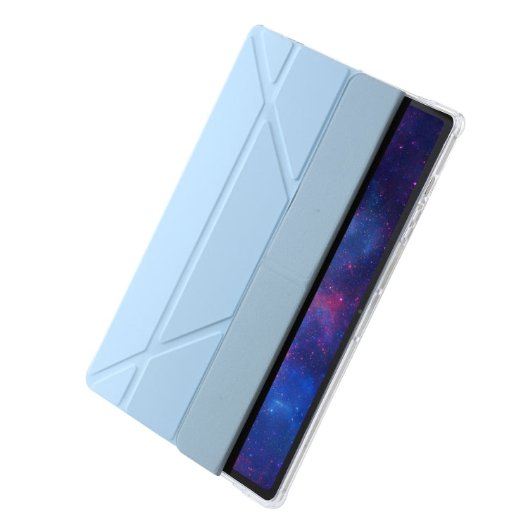 For Samsung Galaxy Tab S9+ Clear Acrylic Deformation Leather Tablet Case(Ice Blue) - Galaxy Tab S9+ Cases by buy2fix | Online Shopping UK | buy2fix