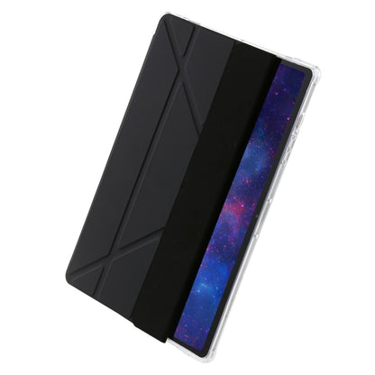 For Samsung Galaxy Tab S9 FE+ Clear Acrylic Deformation Leather Tablet Case(Black) - Galaxy Tab S9 FE+ by buy2fix | Online Shopping UK | buy2fix