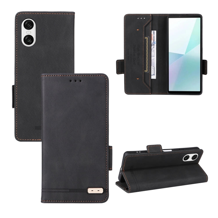 For Sony Xperia 10 VI 2024 Magnetic Clasp Leather Phone Case(Black) - Sony Cases by buy2fix | Online Shopping UK | buy2fix