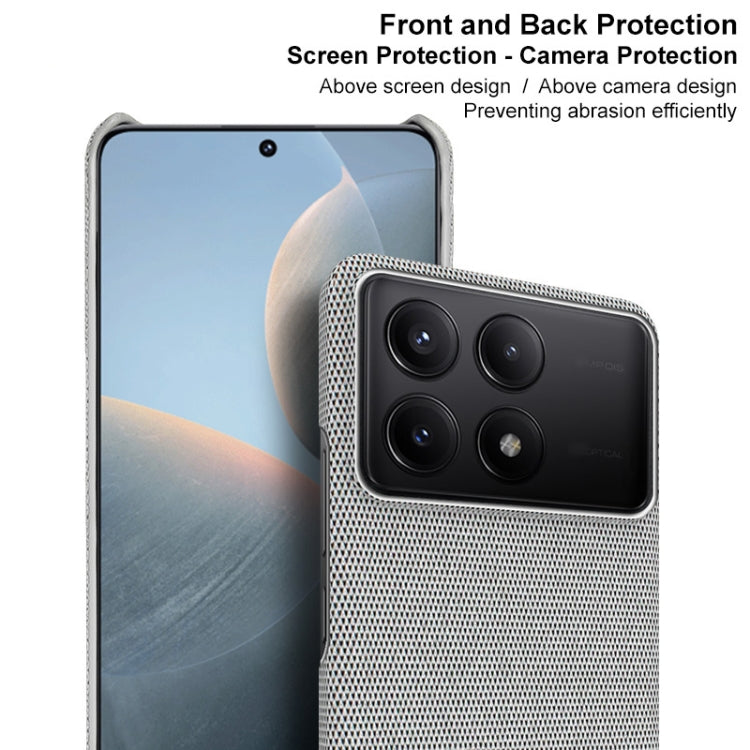 For Xiaomi Redmi K70 5G/K70 Pro 5G imak Ruiyi Series Cloth Texture PU + PC Phone Case(Light Grey) - K70 Pro Cases by imak | Online Shopping UK | buy2fix
