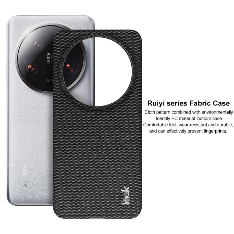 For Xiaomi 14 Ultra 5G imak Ruiyi Series Cloth Texture PU + PC Phone Case(Dark Grey) - 14 Ultra Cases by imak | Online Shopping UK | buy2fix