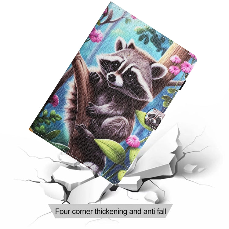 For iPad Pro 11 2024 Colored Drawing Stitching Leather Tablet Smart Case(Raccoon) - iPad Pro 11 2024 Cases by buy2fix | Online Shopping UK | buy2fix