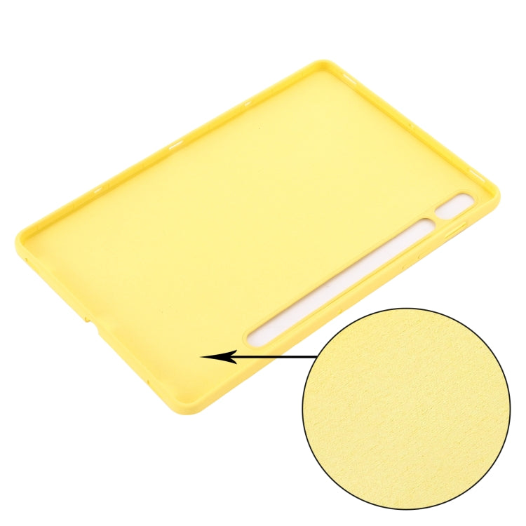 For Samsung Galaxy Tab S9 FE Pure Color Liquid Silicone Shockproof Tablet Case(Yellow) - Galaxy Tab S9 FE by buy2fix | Online Shopping UK | buy2fix