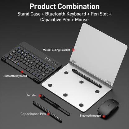 GKK Metal Folding Holder + Bluetooth Keyboard + Pen + Pen Slots + Mouse Set(Black) - Samsung Keyboard by GKK | Online Shopping UK | buy2fix