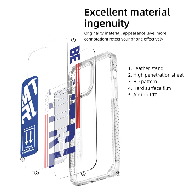 For iPhone 15 Pro Max Mutural Cyber Series TPU Phone Case with IML Stand(Yellow) - iPhone 15 Pro Max Cases by Mutural | Online Shopping UK | buy2fix