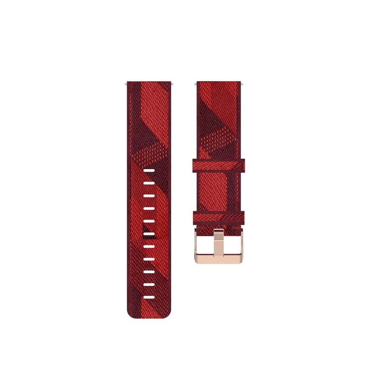 20mm Universal Stripe Weave Nylon Watch Band(Red) - 20mm Bands by buy2fix | Online Shopping UK | buy2fix