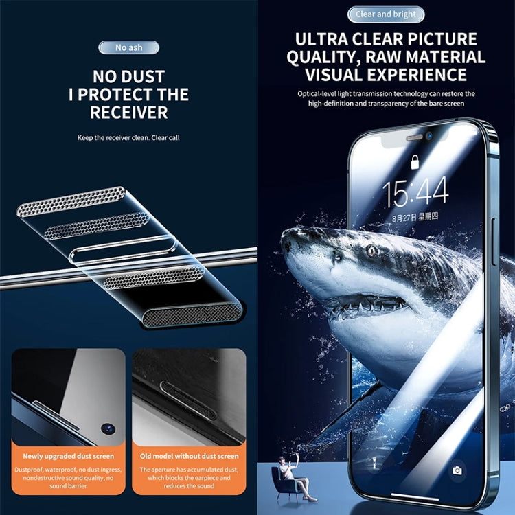For iPhone 15 Plus Anti-peeping Fast Attach Dust-proof Anti-static Tempered Glass Film - iPhone 15 Plus Tempered Glass by buy2fix | Online Shopping UK | buy2fix