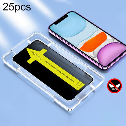 For iPhone 11 / XR 25pcs Anti-peeping Fast Attach Dust-proof Anti-static Tempered Glass Film - iPhone 11 Tempered Glass by buy2fix | Online Shopping UK | buy2fix