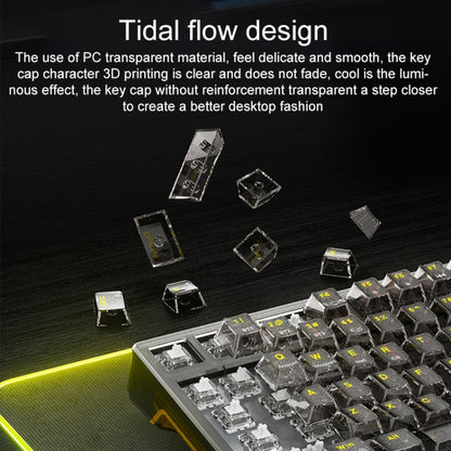 AULA F98 99-Key Wired 2.4G Bluetooth RGB Three Mode Mechanical Keyboard, Ice Crystal Switch(Black) - Wired Keyboard by AULA | Online Shopping UK | buy2fix
