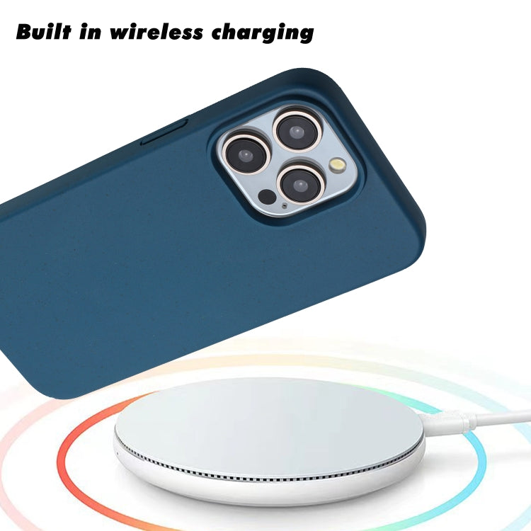 For iPhone 15 Pro Wheat MagSafe Magnetic Straw Material + TPU Phone Case(Blue) - iPhone 15 Pro Cases by buy2fix | Online Shopping UK | buy2fix