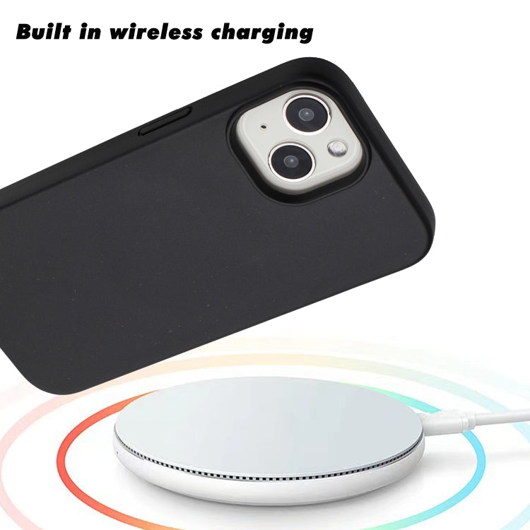 For iPhone 14 Plus Wheat MagSafe Magnetic Straw Material + TPU Phone Case(Black) - iPhone 14 Plus Cases by buy2fix | Online Shopping UK | buy2fix