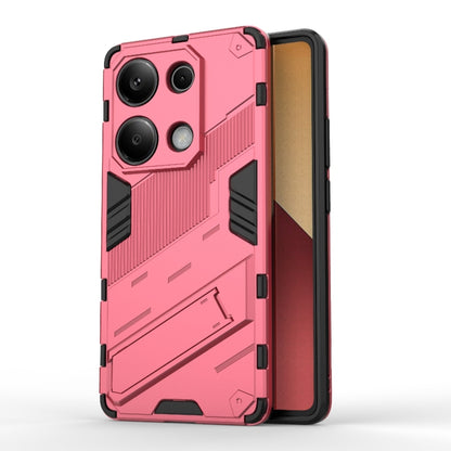 For Xiaomi Redmi Note 13 Pro 4G Global Punk Armor 2 in 1 PC + TPU Phone Case with Holder(Light Red) - Note 13 Pro Cases by buy2fix | Online Shopping UK | buy2fix