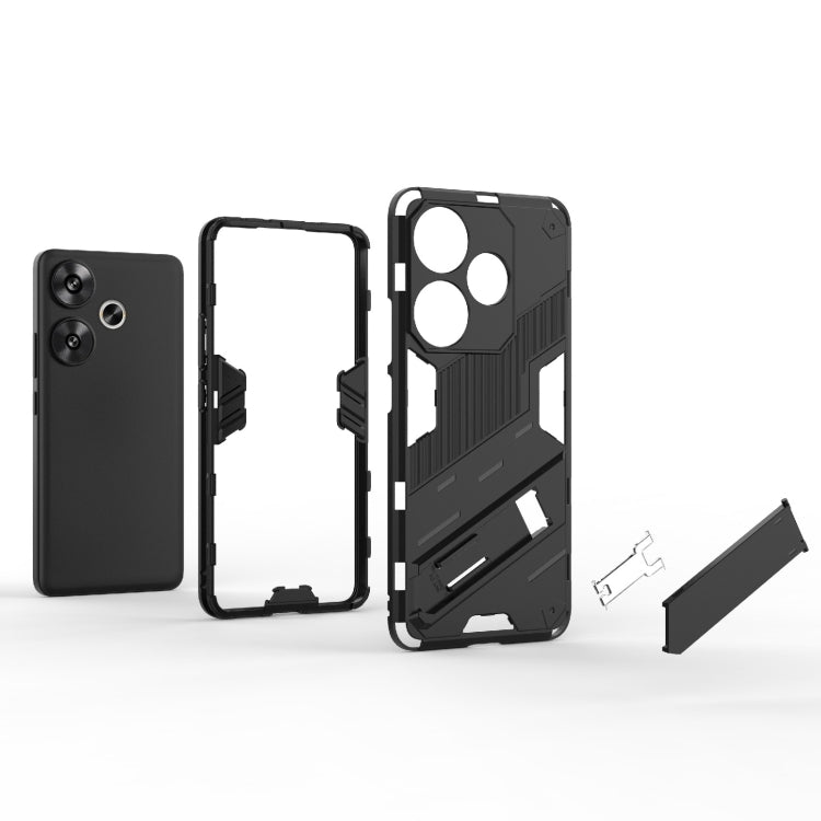 For Xiaomi Redmi Turbo 3 5G Punk Armor 2 in 1 PC + TPU Phone Case with Holder(White) - Xiaomi Cases by buy2fix | Online Shopping UK | buy2fix