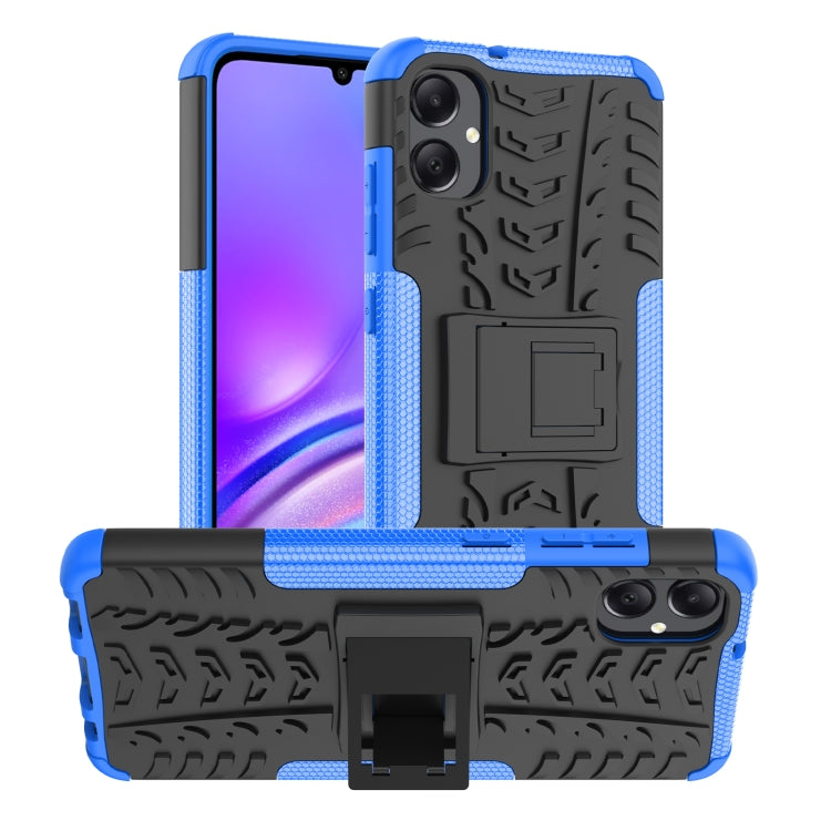 For Samsung Galaxy A05 4G Tire Texture TPU + PC Phone Case with Holder(Blue) - Galaxy Phone Cases by buy2fix | Online Shopping UK | buy2fix