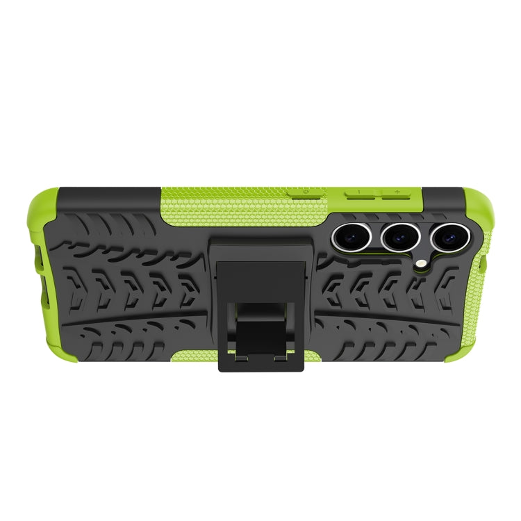 For Samsung Galaxy S24+ Tire Texture TPU + PC Phone Case with Holder(Green) - Galaxy S24+ 5G Cases by buy2fix | Online Shopping UK | buy2fix