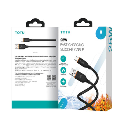 TOTU CB-6-T 25W USB to USB-C / Type-C Silicone Data Cable, Length: 1m(Green) - USB-C & Type-C Cable by TOTUDESIGN | Online Shopping UK | buy2fix