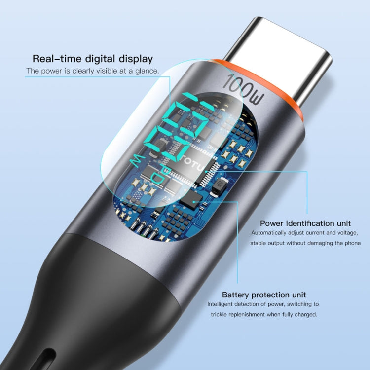 TOTU CB-7-PD 27W USB-C / Type-C to 8 Pin Digital Display Fast Charging Silicone Cable, Length: 1m(Orange) - 2 in 1 Cable by TOTUDESIGN | Online Shopping UK | buy2fix