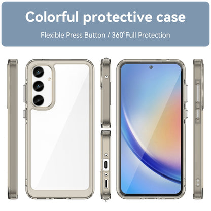 For Samsung Galaxy A55 Colorful Series Acrylic Hybrid TPU Phone Case(Transparent Grey) - Galaxy Phone Cases by buy2fix | Online Shopping UK | buy2fix