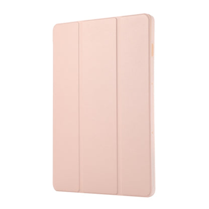 For Samsung Galaxy Tab S9 3-Fold Pure Color TPU Leather Tablet Case with Pen Slot(Pink) - Galaxy Tab S9 Cases by buy2fix | Online Shopping UK | buy2fix