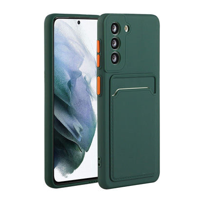 For Samsung Galaxy S24 5G / S25 5G Card Slot Design Shockproof TPU Phone Case(Dark Green) - Galaxy S24 5G Cases by buy2fix | Online Shopping UK | buy2fix