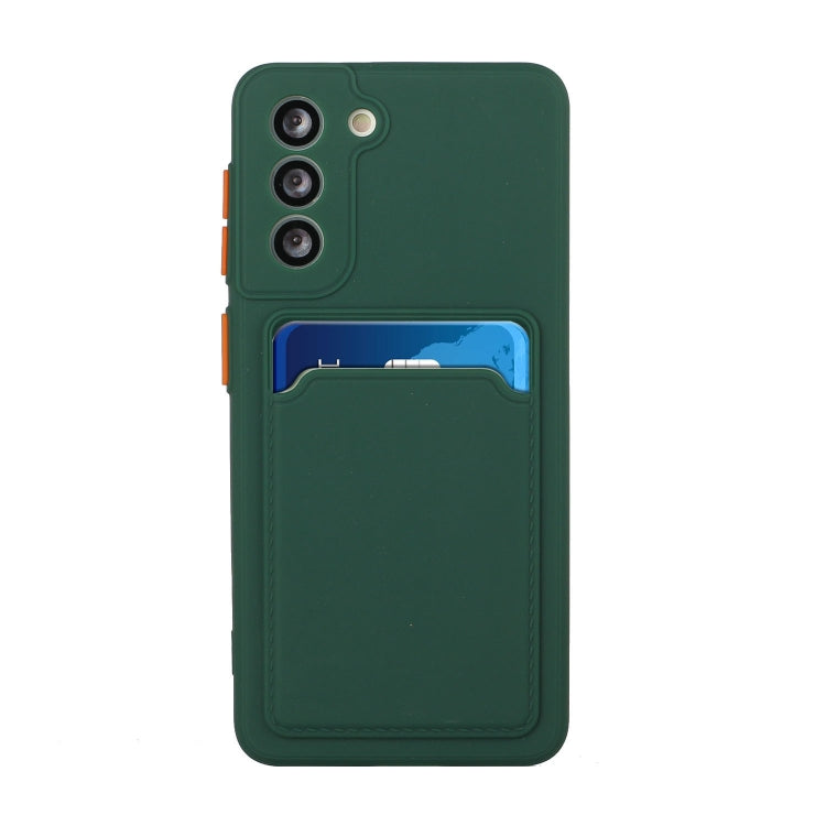 For Samsung Galaxy S24 5G / S25 5G Card Slot Design Shockproof TPU Phone Case(Dark Green) - Galaxy S24 5G Cases by buy2fix | Online Shopping UK | buy2fix