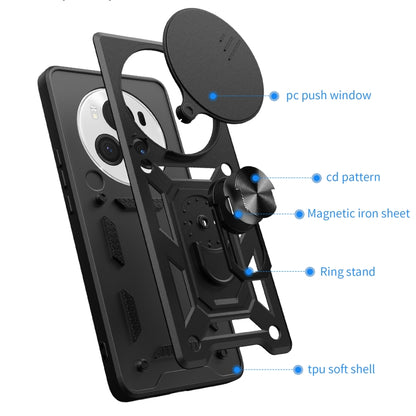 For Honor Magic6 Pro Sliding Camera Cover Design TPU+PC Phone Case(Black) - Honor Cases by buy2fix | Online Shopping UK | buy2fix