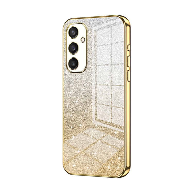 For Samsung Galaxy S24+ 5G Gradient Glitter Powder Electroplated Phone Case(Gold) - Galaxy S24+ 5G Cases by buy2fix | Online Shopping UK | buy2fix