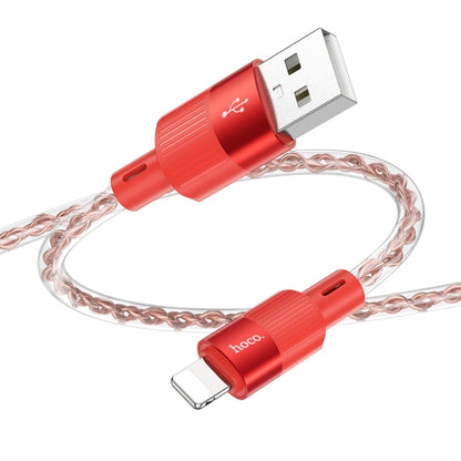 hoco X99 Crystal Junction 2.4A USB to 8 Pin Silicone Charging Data Cable, Length:1m(Red) - Normal Style Cable by hoco | Online Shopping UK | buy2fix