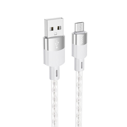 hoco X99 Crystal Junction 2.4A USB to Micro USB Silicone Charging Data Cable, Length:1m(Grey) - Micro USB Cable by hoco | Online Shopping UK | buy2fix