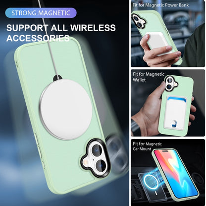 For iPhone 16 Plus Skin-feel MagSafe Holder PC Hybrid TPU Phone Case(Matcha Green) - iPhone 16 Plus Cases by buy2fix | Online Shopping UK | buy2fix