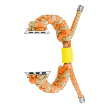 For Apple Watch Ultra 2 49mm Paracord Fishtail Braided Silicone Bead Watch Band(Orange Yellow) - Watch Bands by buy2fix | Online Shopping UK | buy2fix