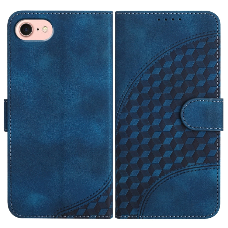 For iPhone SE 2024 YX0060 Elephant Head Embossed Phone Leather Case with Lanyard(Royal Blue) - More iPhone Cases by buy2fix | Online Shopping UK | buy2fix