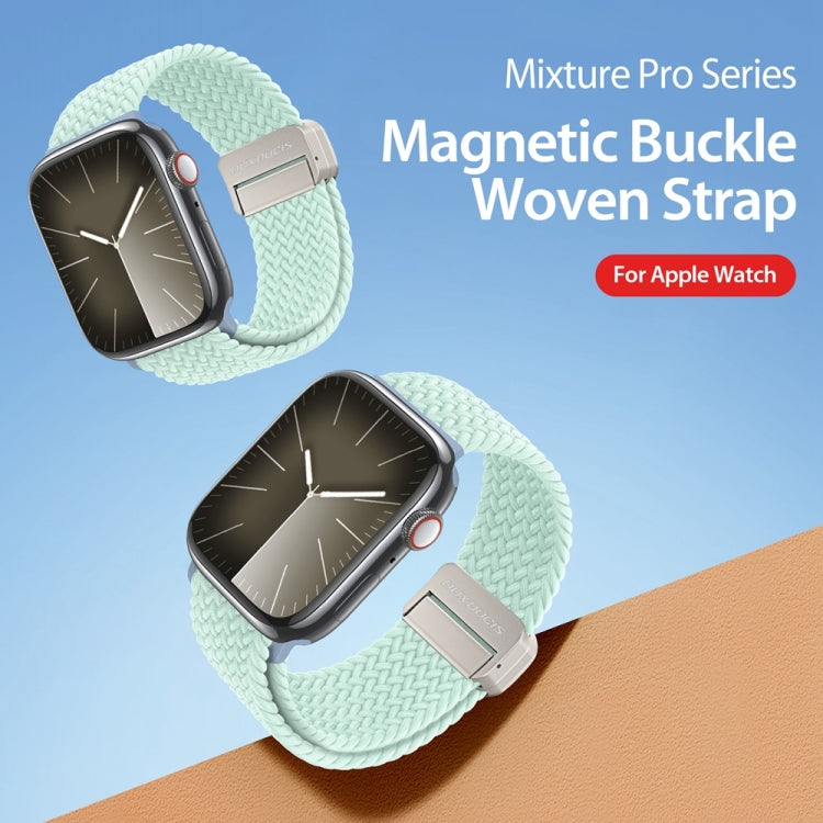 For Apple Watch SE 44mm DUX DUCIS Mixture Pro Series Magnetic Buckle Nylon Braid Watch Band(Light Mint) - Watch Bands by DUX DUCIS | Online Shopping UK | buy2fix