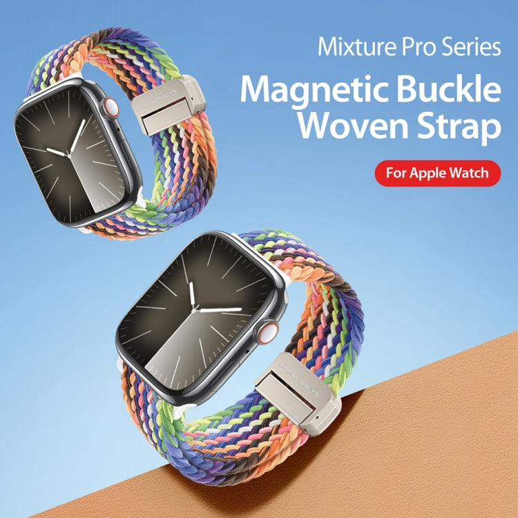 For Apple Watch Series 6 44mm DUX DUCIS Mixture Pro Series Magnetic Buckle Nylon Braid Watch Band(New Rainbow) - Watch Bands by DUX DUCIS | Online Shopping UK | buy2fix