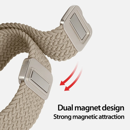 For Apple Watch Series 10 46mm DUX DUCIS Mixture Pro Series Magnetic Buckle Nylon Braid Watch Band(Beige) - Watch Bands by DUX DUCIS | Online Shopping UK | buy2fix