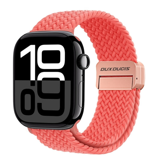 For Apple Watch Series 10 46mm DUX DUCIS Mixture Pro Series Magnetic Buckle Nylon Braid Watch Band(Guava) - Watch Bands by DUX DUCIS | Online Shopping UK | buy2fix