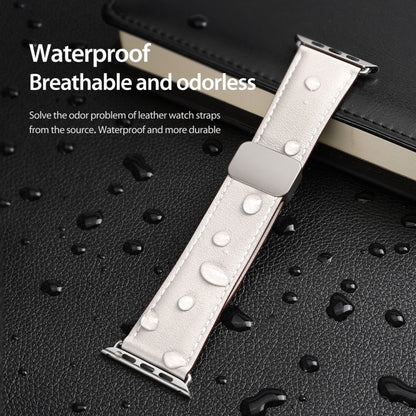 For Apple Watch Series 9 41mm DUX DUCIS YA Series Magnetic Buckle Genuine Leather Watch Band(White) - Watch Bands by DUX DUCIS | Online Shopping UK | buy2fix