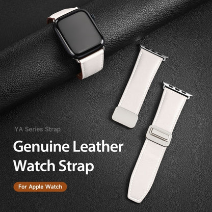 For Apple Watch Series 5 44mm DUX DUCIS YA Series Magnetic Buckle Genuine Leather Watch Band(White) - Watch Bands by DUX DUCIS | Online Shopping UK | buy2fix