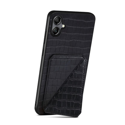 For Samsung Galaxy A20 / A30 Denior Imitation Crocodile Leather Back Phone Case with Holder(Black) - Galaxy Phone Cases by Denior | Online Shopping UK | buy2fix