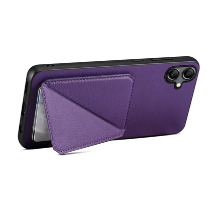 For Samsung Galaxy A05Gs Denior Imitation Calf Leather Back Phone Case with Holder(Purple) - Galaxy Phone Cases by Denior | Online Shopping UK | buy2fix