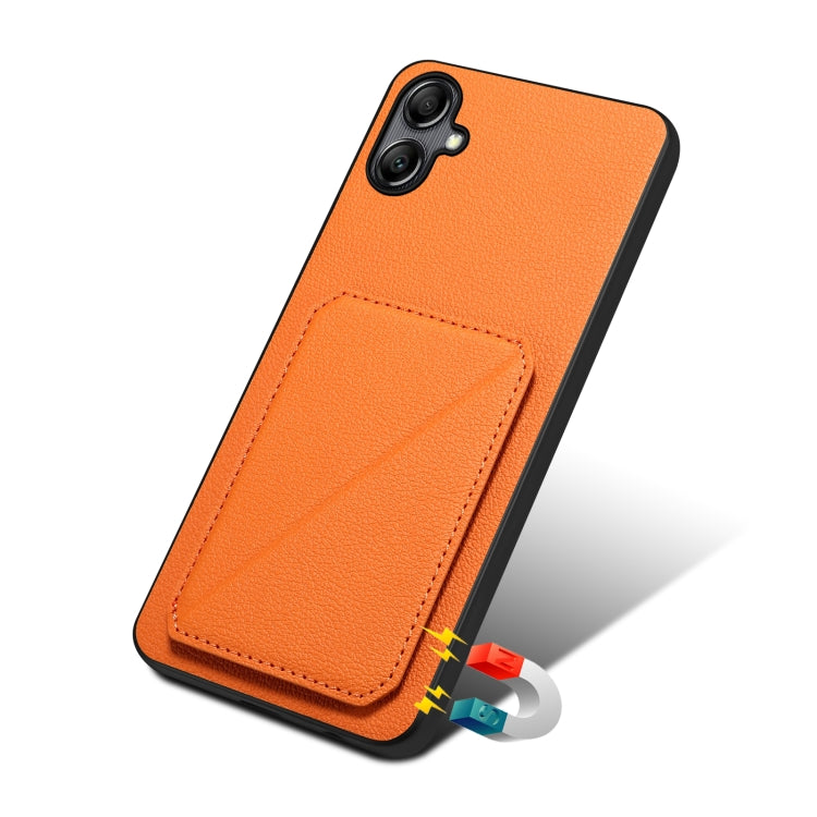 For Samsung Galaxy A23 5G / 4G Denior Imitation Calf Leather Back Phone Case with Holder(Orange) - Galaxy Phone Cases by Denior | Online Shopping UK | buy2fix