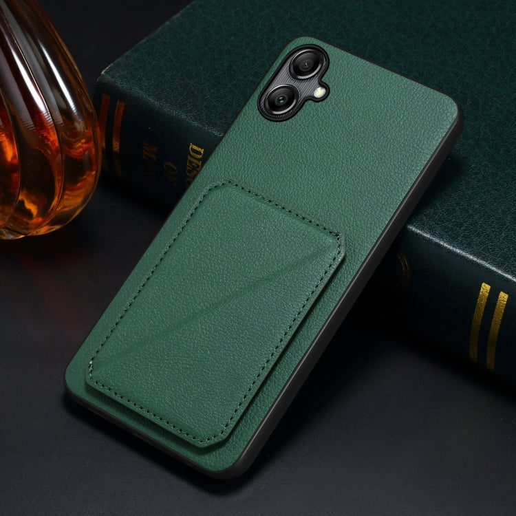 For Samsung Galaxy A70 Denior Imitation Calf Leather Back Phone Case with Holder(Green) - Galaxy Phone Cases by Denior | Online Shopping UK | buy2fix