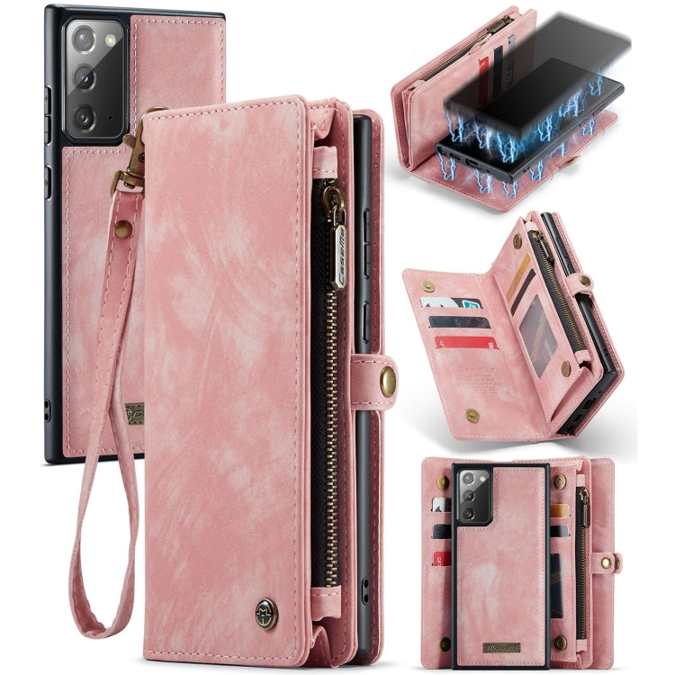 For Samsung Galaxy Note20 CaseMe-008 Detachable Multifunctional Horizontal Flip Leather Case with Card Slot & Holder & Zipper Wallet & Photo Frame (Pink) - Galaxy Note20 Cases by CaseMe | Online Shopping UK | buy2fix