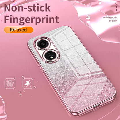 For OPPO Reno3 5G / Find X2 Lite Gradient Glitter Powder Electroplated Phone Case(Transparent) - OPPO Cases by buy2fix | Online Shopping UK | buy2fix